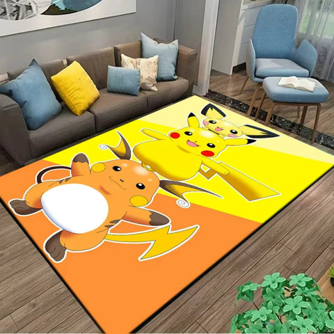 MINISO PIkachu Pokemon Anime Themed Carpet for Living Room Bedroom Kid's Room NonSlip Playmat Balcony Lounge Sofa Rug Gift Idel