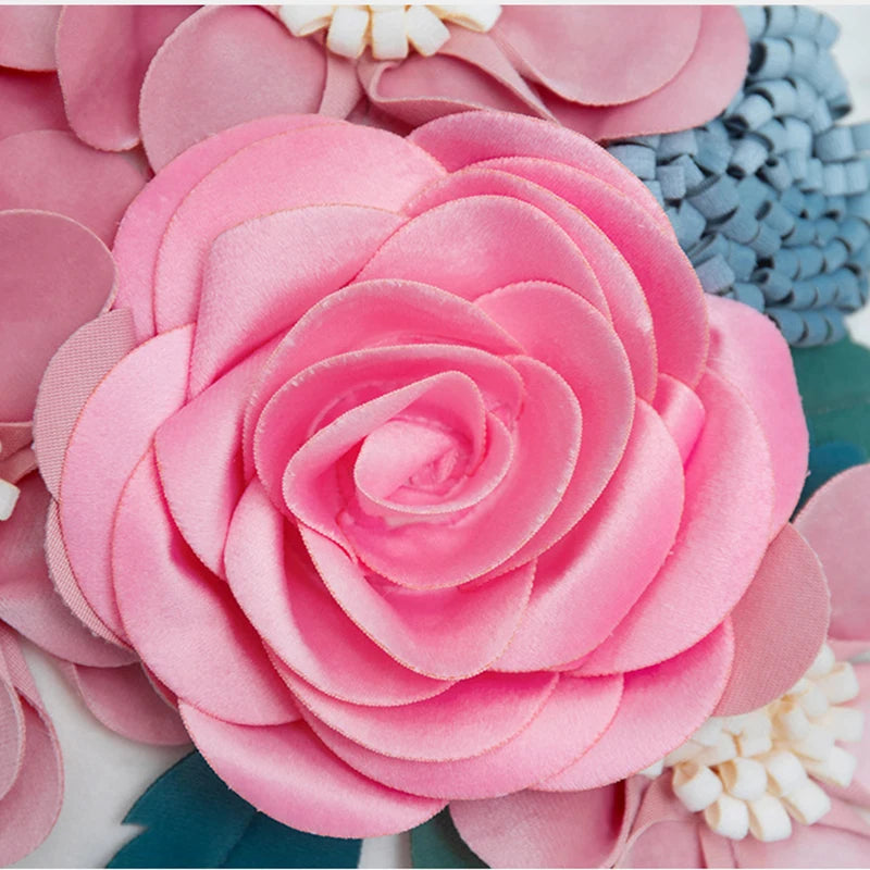 French Style Three-dimensional Rose Pillowcase Patchwork Cushion Cover Living Room Bedroom Pillow Cover Decorative for Sofa