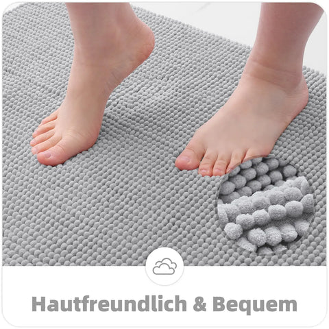 Olanly Chenille Bathroom Mats Ultra Soft Absorbent Bath Non-slip Rugs Washable Shower Mats Thick Plush Microfiber Floor Carpets