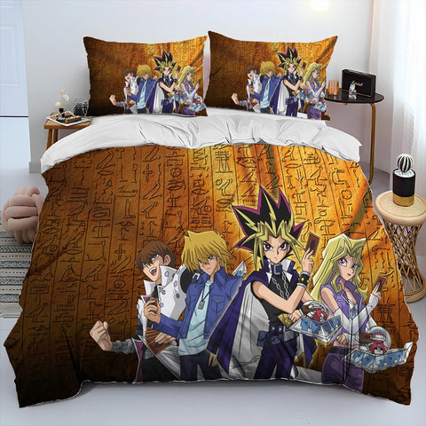 3D Yu-Gi-Oh MONSTER CARD Anime  Comforter Bedding Set,Duvet Cover Bed Set Quilt Cover Pillowcase,king Queen Size Bedding Set Kid