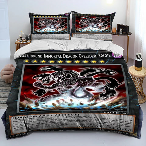 3D Yu-Gi-Oh MONSTER CARD Anime  Comforter Bedding Set,Duvet Cover Bed Set Quilt Cover Pillowcase,king Queen Size Bedding Set Kid