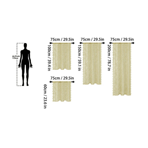 1pc Romantic Lace Sheer Curtain, Flower Lace Window Curtains for Living Room Bedroom Home Decor, Window Screening Rod Pocket