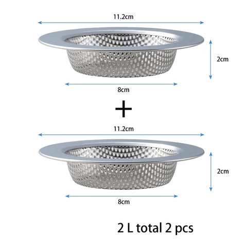 2PCS Kitchen Sink Drain Strainer - Stainless Steel Drain Hair Catcher Kitchen Accessories Bathroom Bathtub Drain Strainer