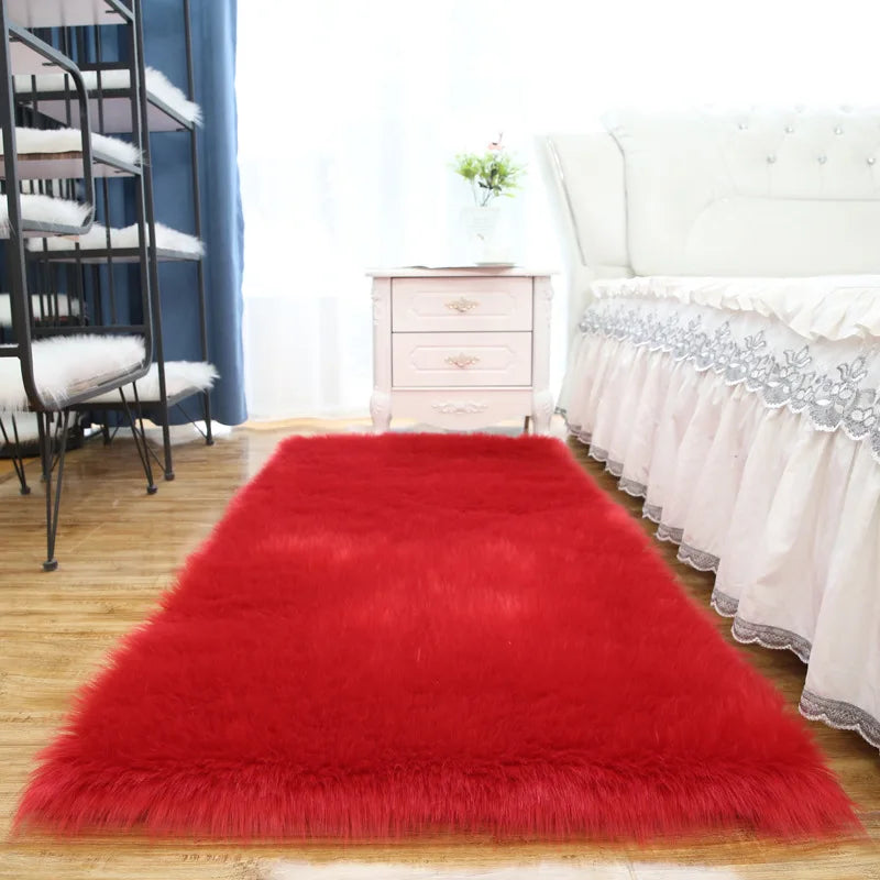 Thick White Carpet Soft Fur for Living Room Plush Rug Bedroom Imitation Wool Fluffy Floor Carpets Window Bedside Home Decor Rugs