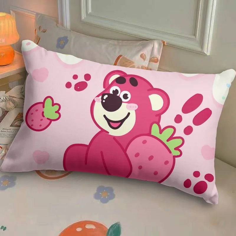 Disney Toy Story Strawberry Bear Pillowcase Cute Cartoon Kids Student Room Sleeping Pillowcase Sand Home Bedroom Room Decoration