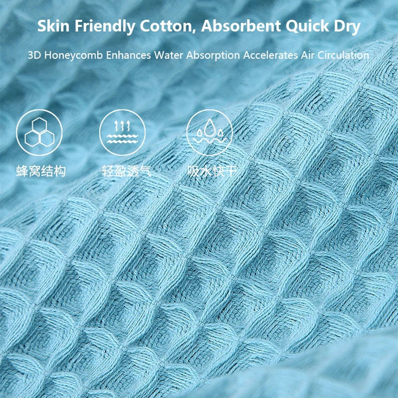 YIANSHU Waffle Towels Set Premium Cotton Bath Towel & Hand Towel Ultra Absorbent Soft Lint Free Quick Dry Lightweight Bath Sheet