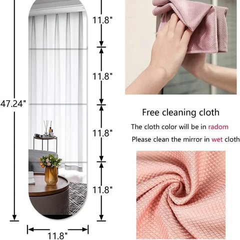 4/8pcs Self  Acrylic Mirror Tiles DIY Flexible Non Glass Safety Mirror Sheets Wall Stickers Shatterproof,Home Decor