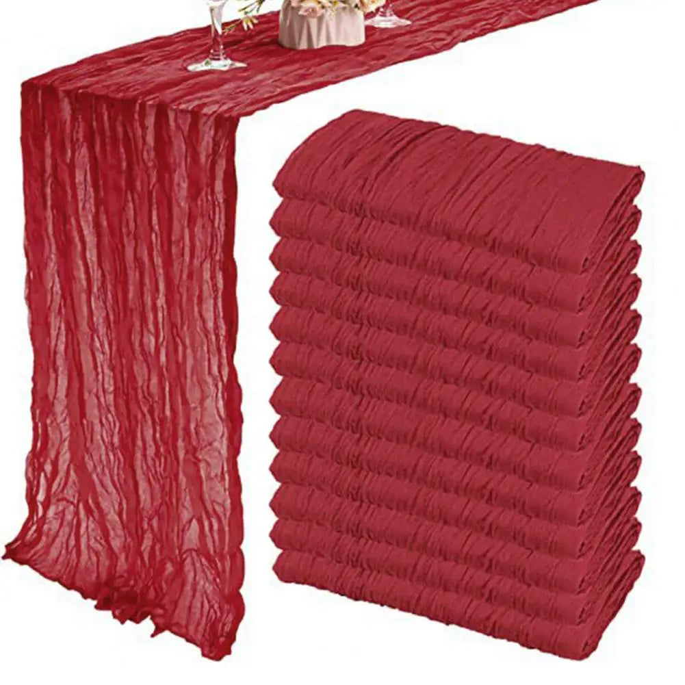 Gauze Table Runner Dinning Decoration 90*180CM Rustic Country Boho Beach Wedding Party Table Decor Christmas Table Runners