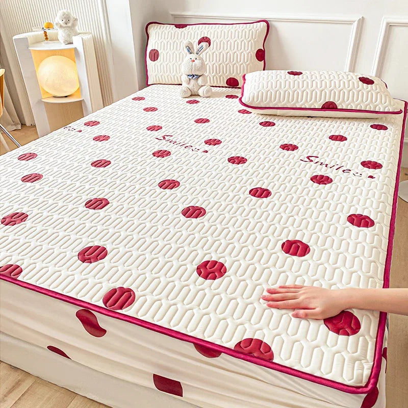 Natural Latex Thicked Summer Cooling Mat for Bed Soft Cool Feeling Fitted Sheet and Pillowcase Matress Cover Grade A Summer Mats