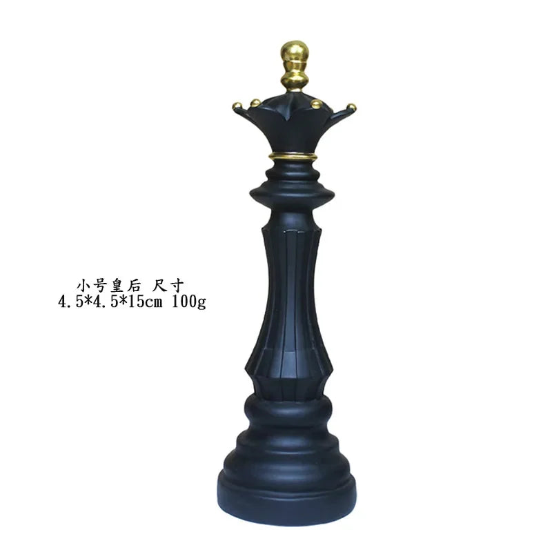 Resin Retro International Chess Figurine for Interior King Knight Sculpture Home Desktop Decor Living Room Decoration