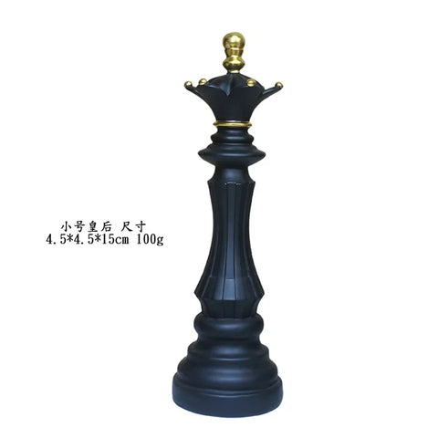 Resin Retro International Chess Figurine for Interior King Knight Sculpture Home Desktop Decor Living Room Decoration