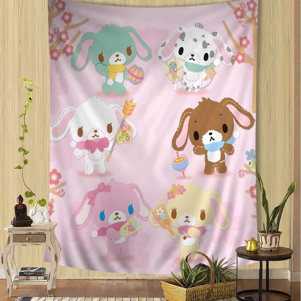 S_sugarbunnies Anime Kawaii Cartoon Tapestry Bohemian Wall Tapestries Mandala Wall Hanging Sheets