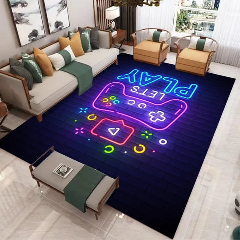 Gaming Rug for Boys Room Gamer Rug Carpet for Game Room Bedroom Decor Non-slip Machine Washab Mat Home Decoration Mats