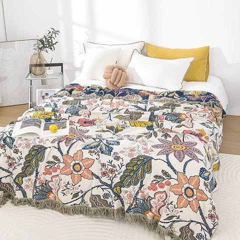 Summer Cotton Blanket And Throws Home Decoration Nap Blanket Bedspread On The Bed Cooling Quilt Large Bed Cover Boho Sofa Towel