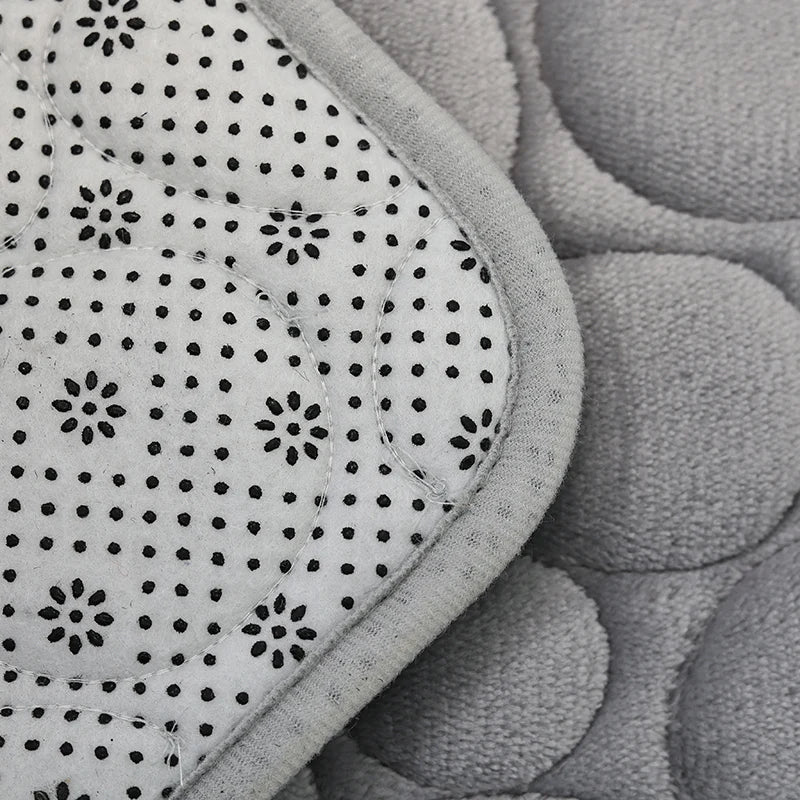 1 Set of Solid Color Simple Bathroom Water-absorbing and Non-slip Floor Mat Stone Pattern, Comfortable and Soft, Three-piece Set