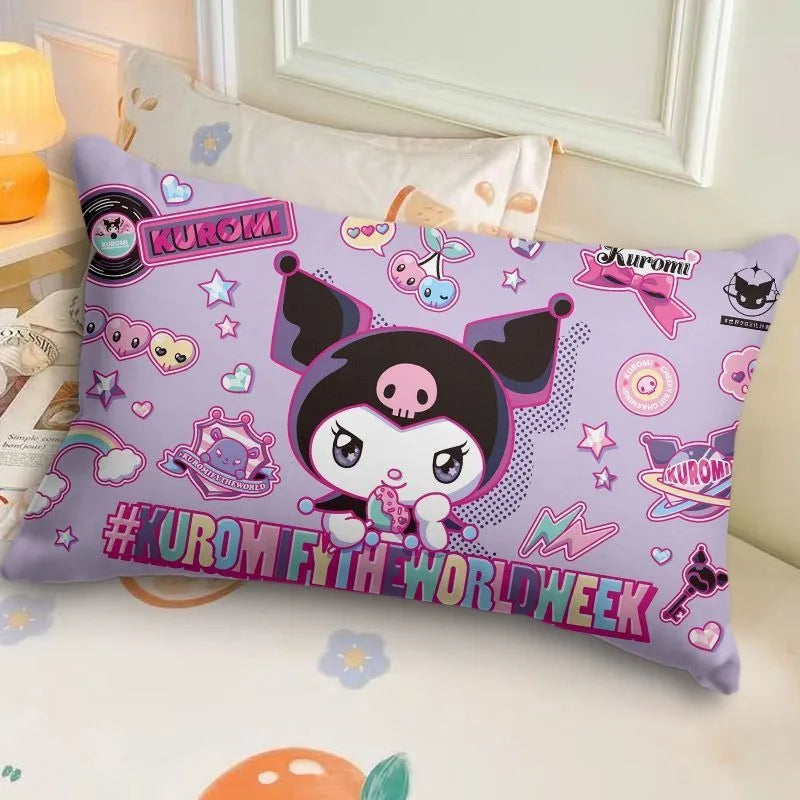 Sanrio Kuromi Pillowcase Cute Cartoon Kids Student Room Sleeping Pillowcase Sofa Cushion Cover Home Bedroom Room Decoration
