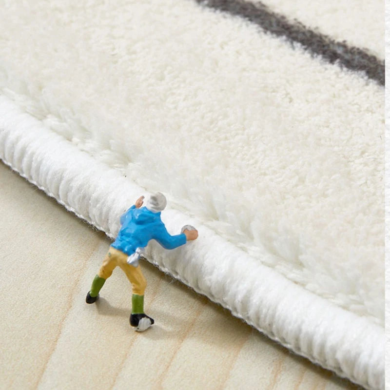 Cream Style Carpets for Living Room Children's Bedroom Decor Plush Carpet Cute Round Bedside Rug Home Thick Anti-slip Floor Mat