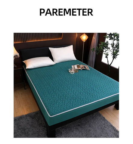 Waterproof Bed Cover Solid Color Fitted Bed Sheet With Elastic Band Anti-slip Adjustable Mattres Protector Fitted Sheet For Home