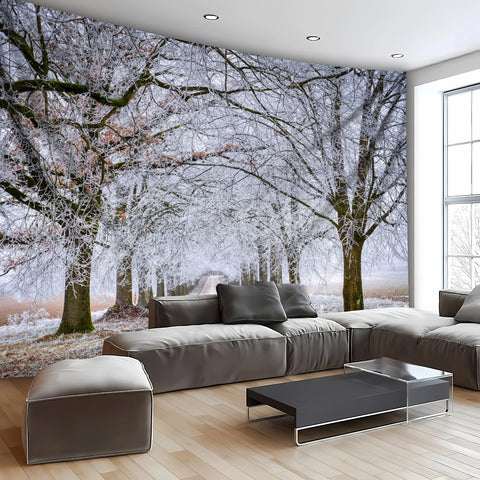 1pc Oversized Winter Wonderland Snow Trees Trail Scenery Tapestry, Polyester Wall Hanging for Living Room Bedroom Decoration