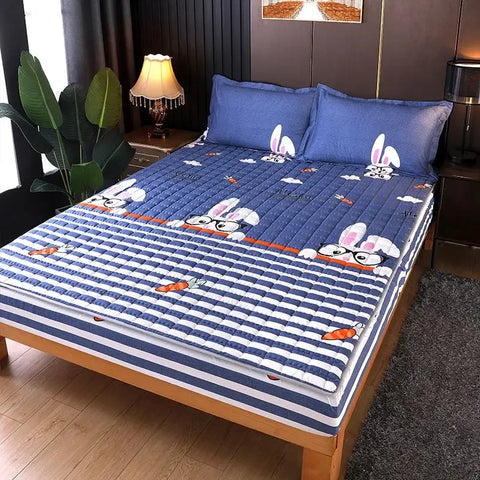 Waterproof Bed Cover Solid Color Fitted Bed Sheet With Elastic Band Anti-slip Adjustable Mattres Protector Fitted Sheet For Home