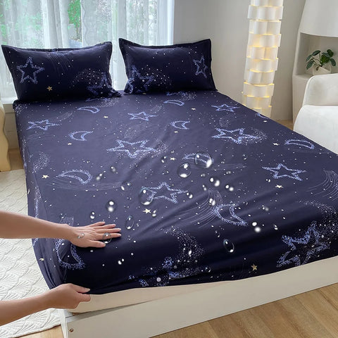 1pc Waterproof Fitted Bed Sheets Cartoon Style Single Bed Cover for Kids Queen/King sabanas cama matrimonial(without pillowcase)