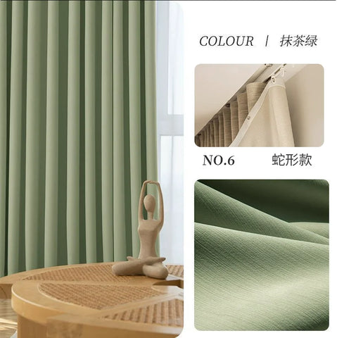 Custom Size S Wave Fold Curtains for Living Dining Room Modern Thick Chenille Blackout Bedroom White Tulle Window Decor Fashion