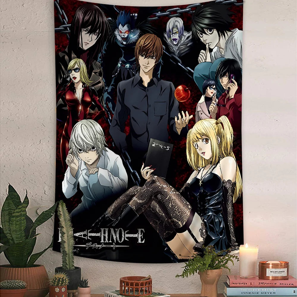 Anime Death Note DN L Colorful Tapestry Wall Hanging Bohemian Wall Tapestries Mandala Wall Hanging Sheets