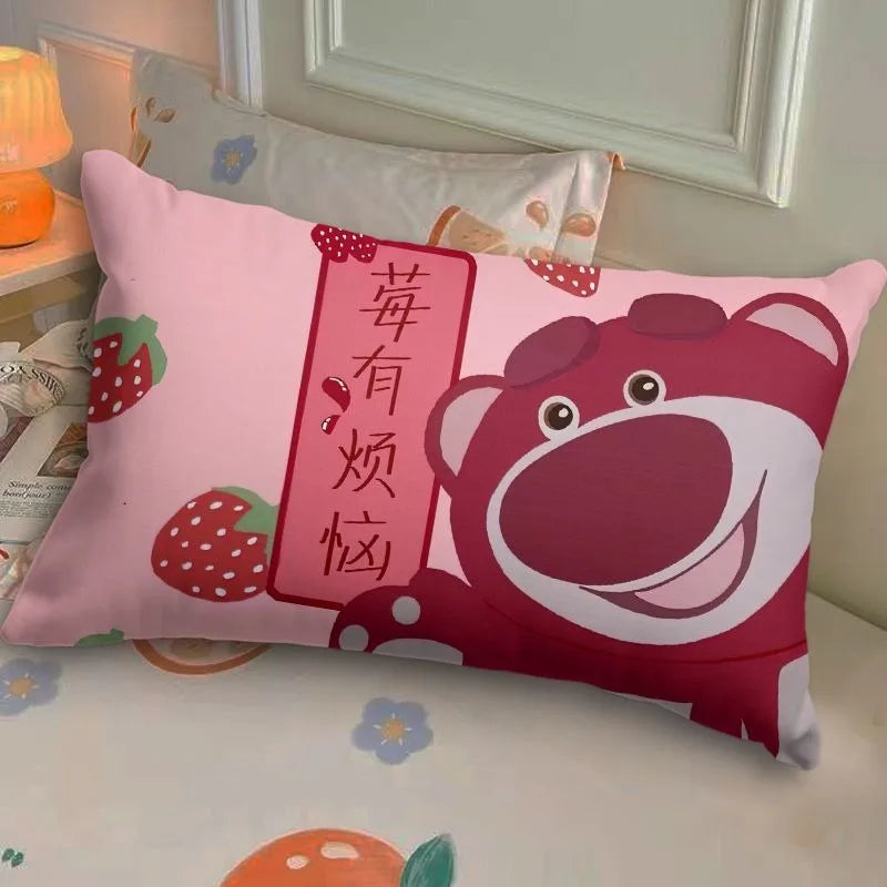 Disney Toy Story Strawberry Bear Pillowcase Cute Cartoon Kids Student Room Sleeping Pillowcase Sand Home Bedroom Room Decoration