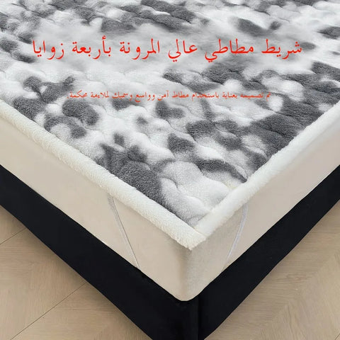 Thiened Rabbit Fur Warm Mattr Winter Home Use Milk Velvet Soft Pad Coral Velvet Bed Protector Tee Piece Set