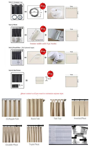 Custom Size S Wave Fold Curtains for Living Dining Room Modern Thick Chenille Blackout Bedroom White Tulle Window Decor Fashion