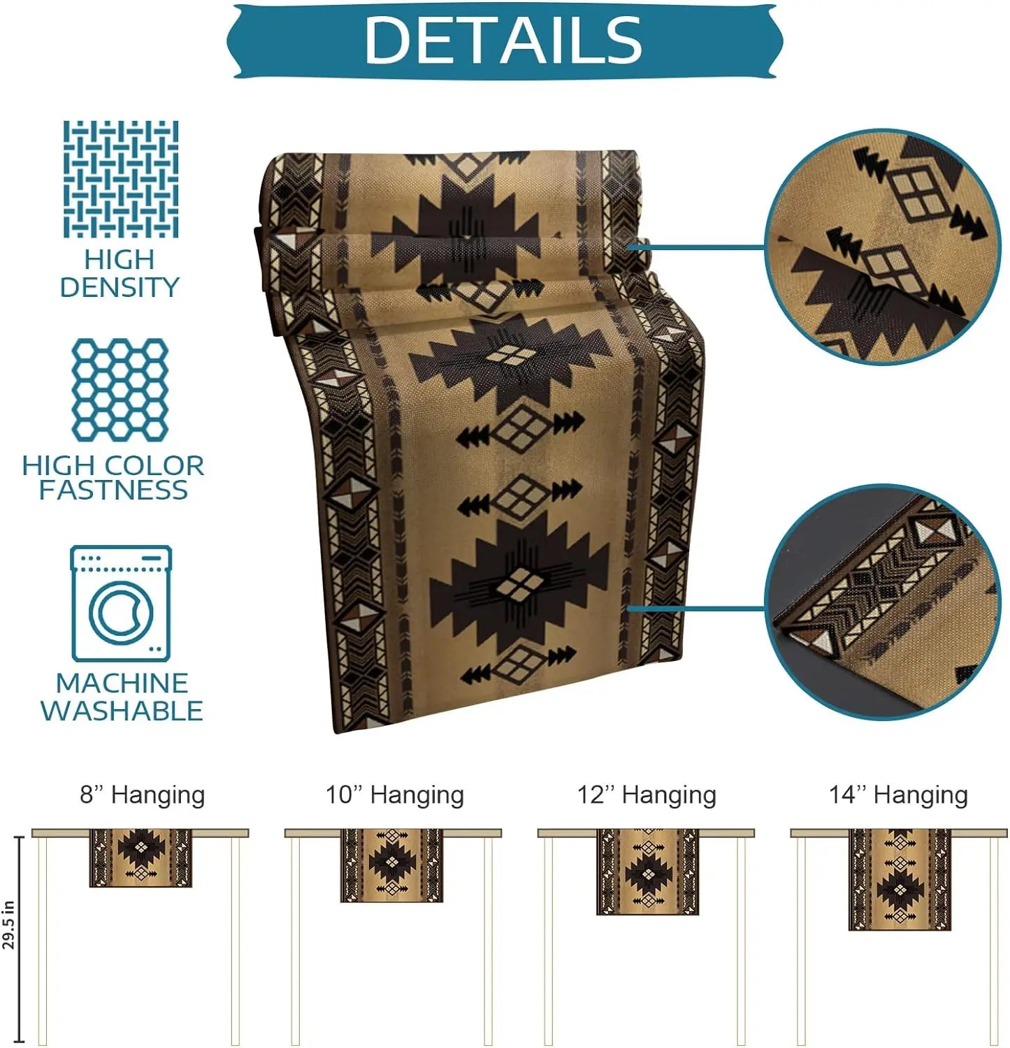 Southwestern America Ethnic Tribal Linen Table Runners Dresser Scarves Reusable Kitchen Dining Table Runners Party Decorations