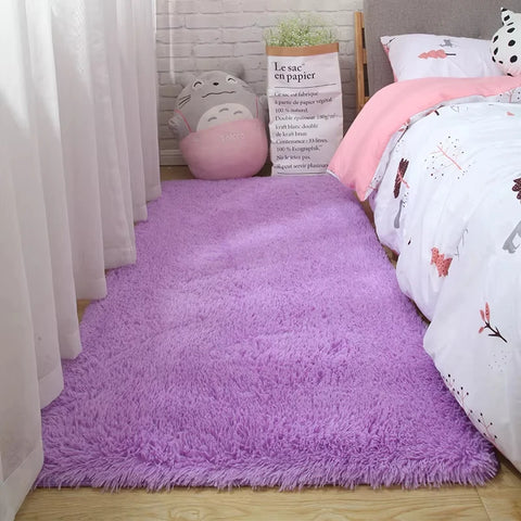 VIKAMA Girl Bedroom Bedside Light Luxury Carpet Living Room Warm Plush Children's Room Soft Easy Care Large Area Floor Mat