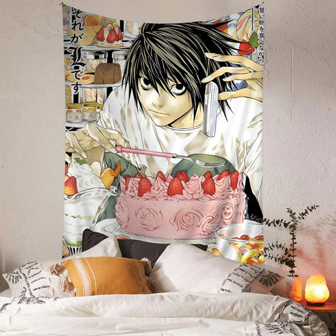 Anime Death Note DN L Colorful Tapestry Wall Hanging Bohemian Wall Tapestries Mandala Wall Hanging Sheets