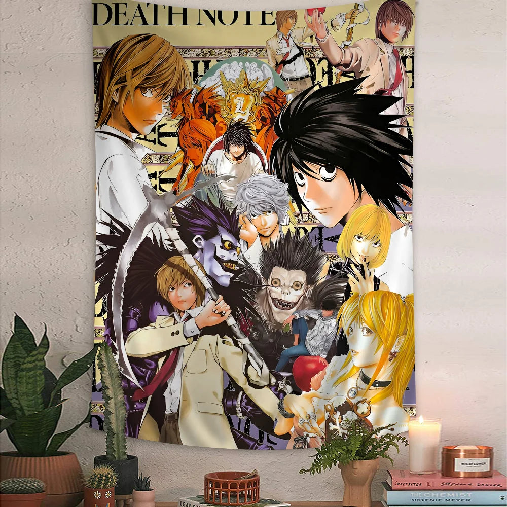 Anime Death Note DN L Colorful Tapestry Wall Hanging Bohemian Wall Tapestries Mandala Wall Hanging Sheets
