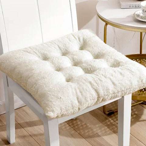 Winter Plush Thick Seat Cushion Home Sofa Office Chair Solid Color Lambswool Cushion Thicken Soft Floor Pads Round and Square
