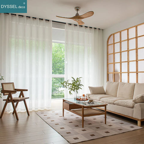 Modern Decorative Linen Solid Home Linen White Sheer European Style Window Curtains Rod Pocket Grommet for Living Room Bedroom