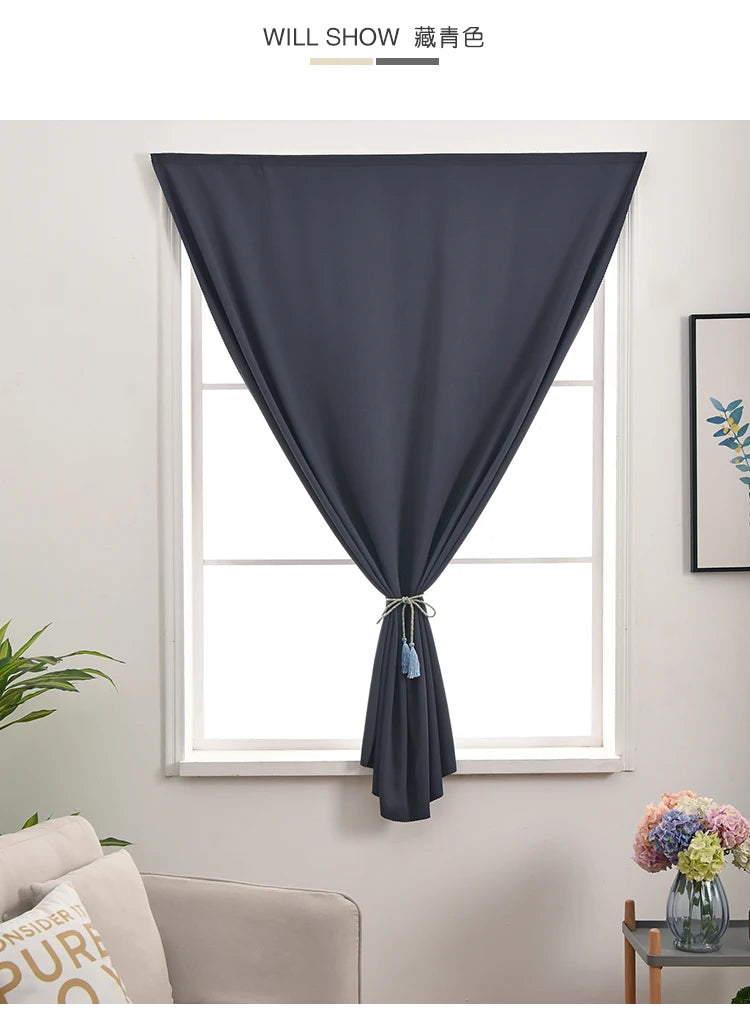 Convenient No Drilling 99% Blackout Bedroom Bay Windows Modrn Short Curtains for Living Room Blinds Easy Install Door Kitchen