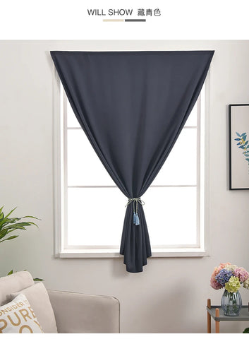 Convenient No Drilling 99% Blackout Bedroom Bay Windows Modrn Short Curtains for Living Room Blinds Easy Install Door Kitchen