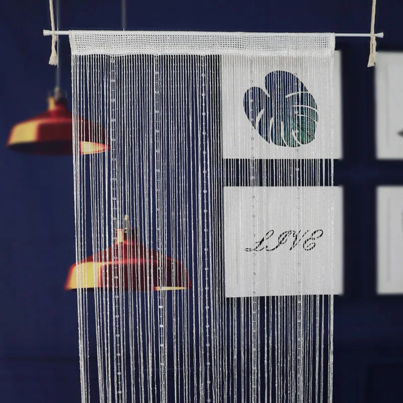 100CM X 200CM Crystal Beaded String Curtains Screen String Divider Blind for Salon Living Room Door Wall Window Tassel Curtain