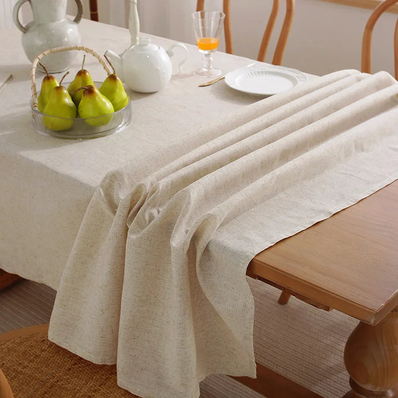 Washable Cotton Linen Tablecloths Fabric Tassel Tablecloth Dust-Proof Table Cover For Kitchen Dinning Tabletop Home Decoration
