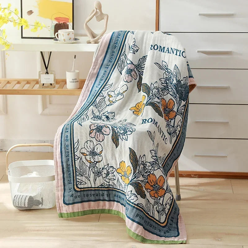 Nordic 21 Styles New Bohemian Floral Printing Adult Soft Absorbent Cotton Gauze Beach Bath Towel Bathroom Accessories 80×160CM