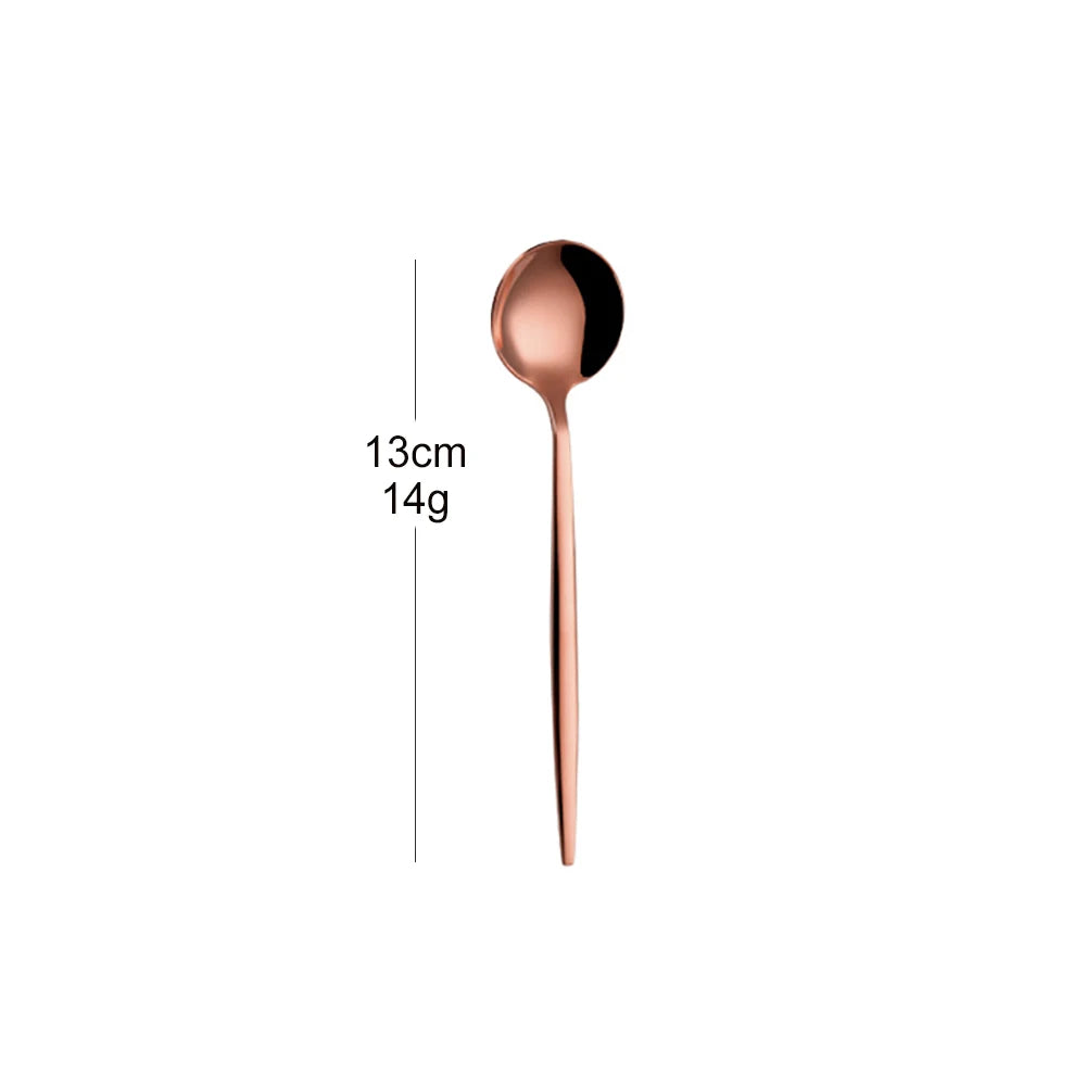 5/6 Pieces Gold Stirring Teaspoons Stainless Steel Mini Coffee Spoon Set Ice Cream Cake Dessert Spoon Mirror Kitchen Utensils