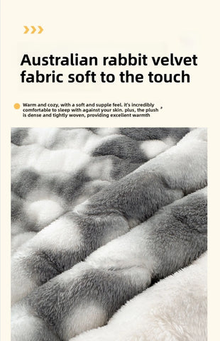 Thiened Rabbit Fur Warm Mattr Winter Home Use Milk Velvet Soft Pad Coral Velvet Bed Protector Tee Piece Set