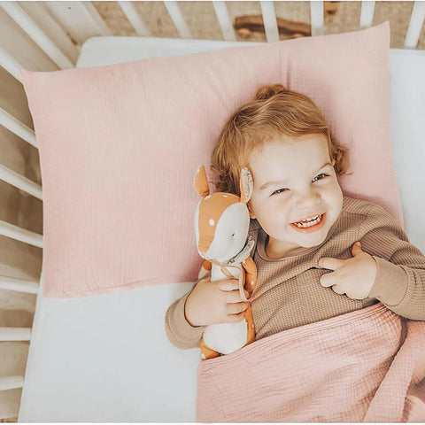 Muslin Toddler Pillowcase 100% Cotton Toddler Pillow Case Cover Soft Breathable Travel Baby Pillow Covers Envelope Closure 2PCS