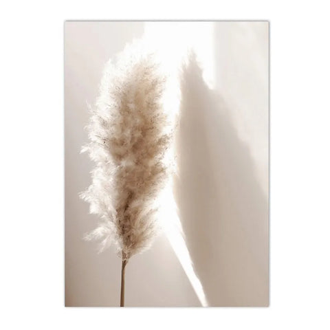 Nordic Beige Dandelion Painting Poster Reed Canvas Art Print Flower Posters Bunny Tail Grass Wall Art Picture Living Room Decor