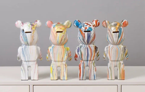 28cm Aesthetic Bear Figure Ceramics Saving Pot Statue Violent Bear Figurine Sculpture Luxury Livingroom Decoration Home Ornament