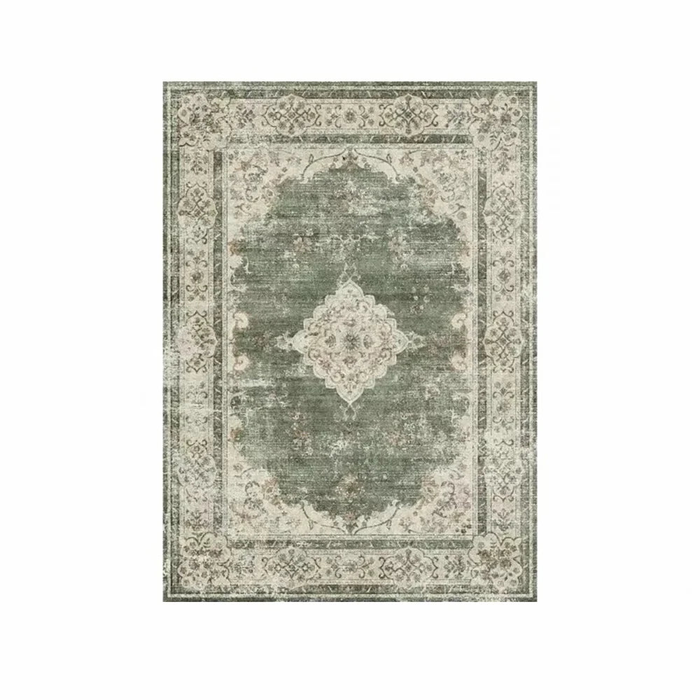 VIKAMA Bohemian Faux Wool Rug - Ultra-Thin, Stain-Resistant,Non-Slip Carpet for Study Room & Living Room,Soft Floor Mat Home Dec