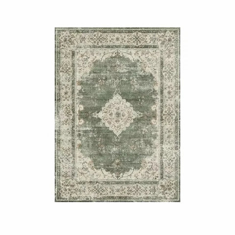 VIKAMA Bohemian Faux Wool Rug - Ultra-Thin, Stain-Resistant,Non-Slip Carpet for Study Room & Living Room,Soft Floor Mat Home Dec