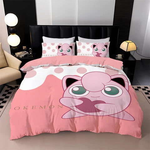 3D Printed P-Pokemon Bedding Sets Cartoon P-Pikachu Gengar Duvet Cover Pillowcase 2-3 Pieces Children Quilt Cover Gift To Family