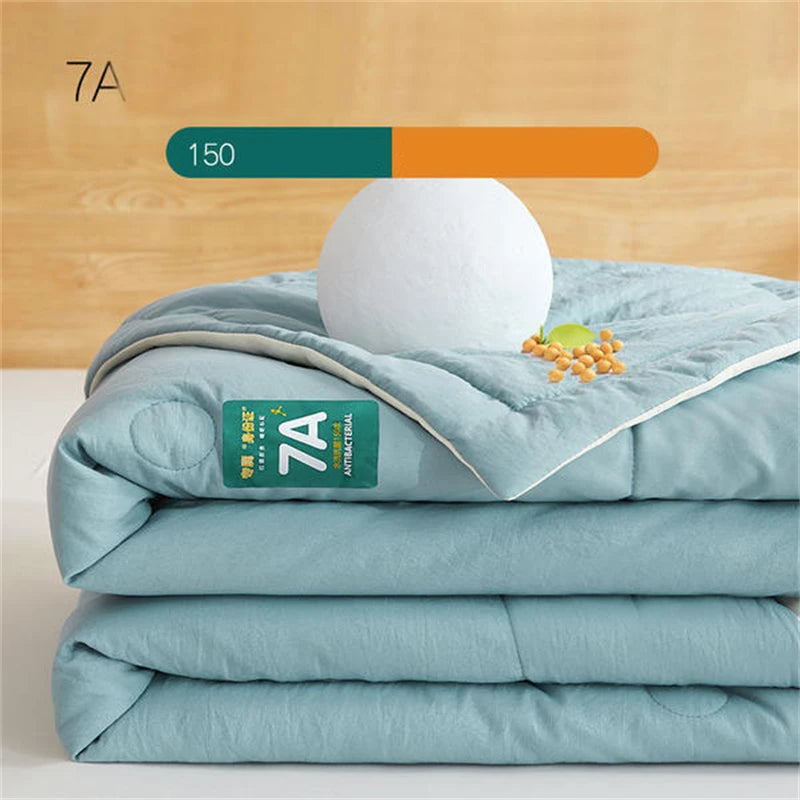 New Soya Fibre Filling Summer Quilt Queen Grade A Maternal and Child Thin Comforter Antimicrobial Breathable King Size Duvet